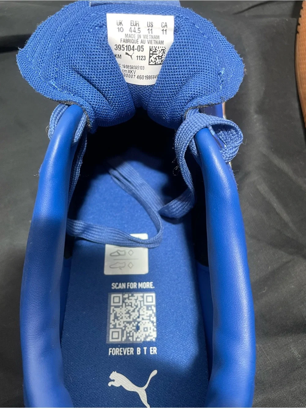 Puma 5v5 Men's Blue Sneakers with Yellow Stripe and Gum Sole